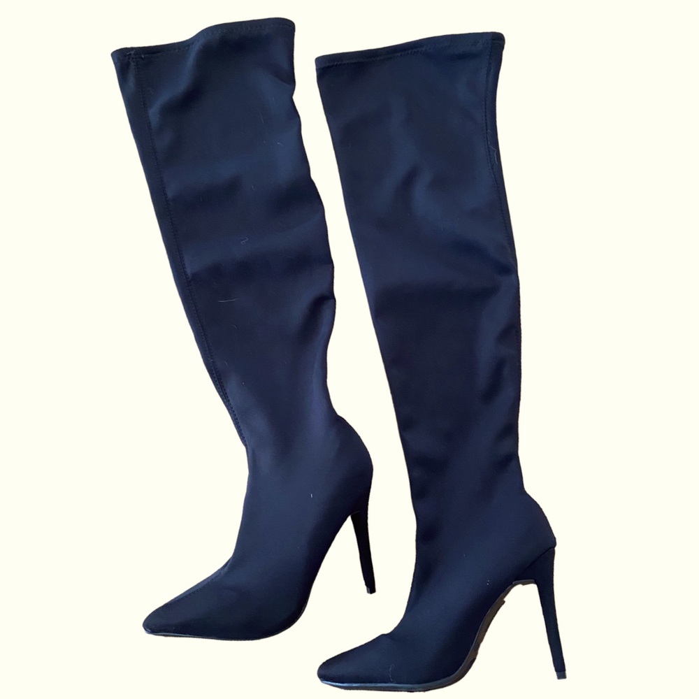 Black Knee High Heel Boots